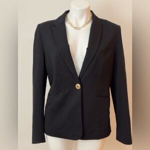 Catherine Malandrino Black Stretch One Button Blazer size 10